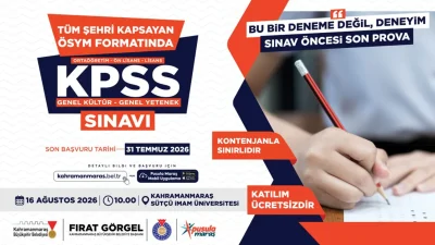 Pusula Maraş tarafından düzenlenecek ücretsiz KPSS deneme sınavı, 16 Ağustos