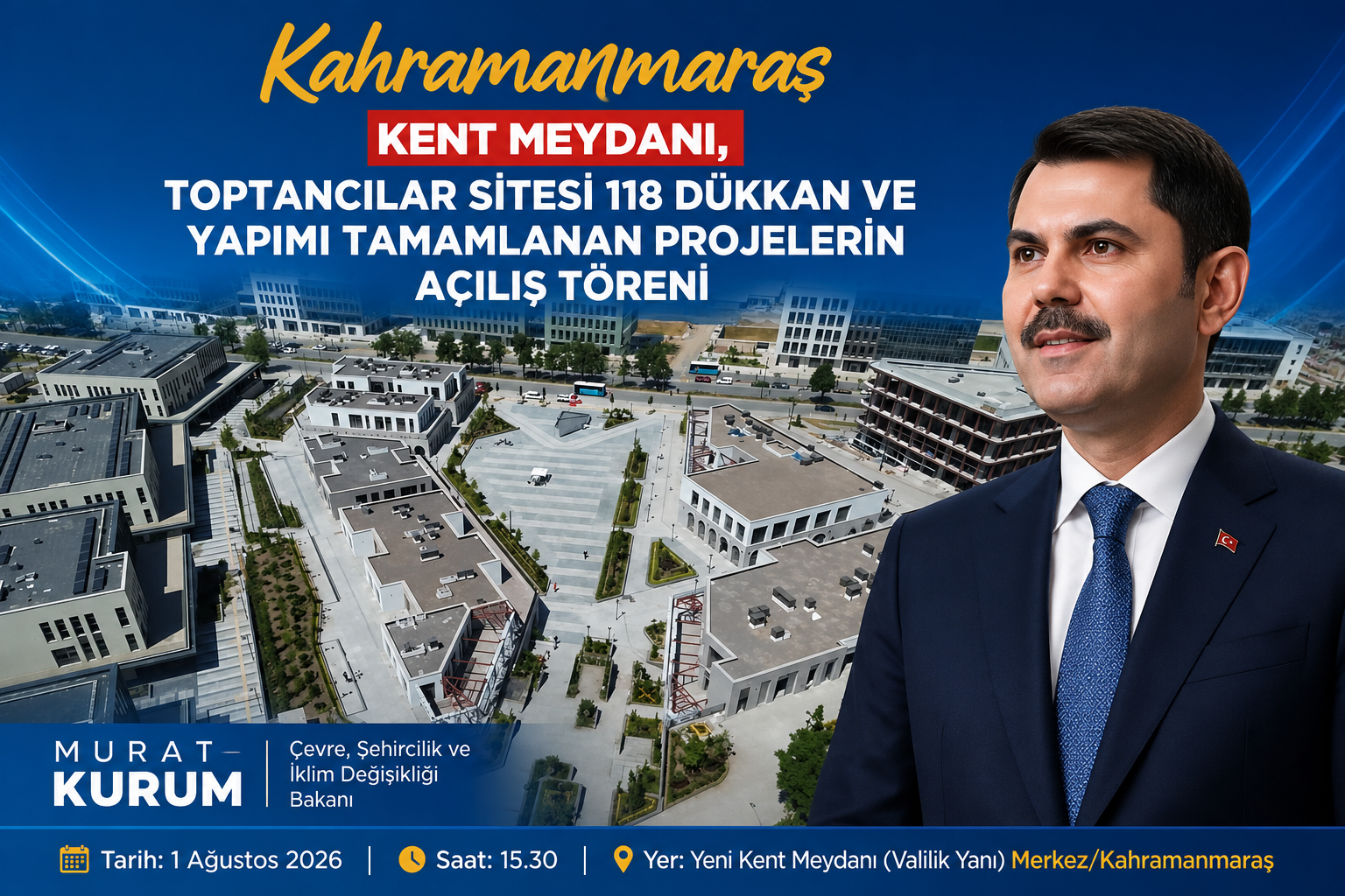 Kahramanmaraş'ta Toplu Açılış Heyecanı: Kent Meydanı ve 118 İş Yeri Hizmete Giriyor 1 file bfecd
