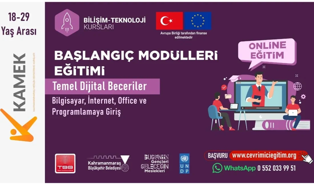 Gençler Dijital Geleceğe KAMEK ile Hazırlanacak KAMEK bünyesinde gerçekleştirilecek çevrimiçi “Başlangıç Modülleri Eğitimi”, özellikle dijital okuryazarlık,