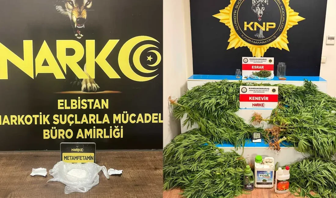 Kahramanmaraş Emniyet Müdürlüğü Narkotik Suçlarla Mücadele Şube Müdürlüğü ekiplerinin gerçekleştirdiği