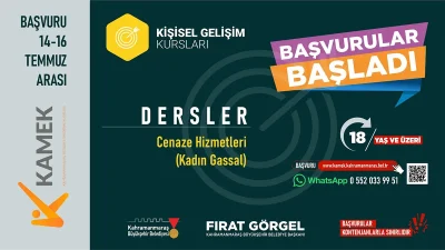 KAMEK bünyesinde ücretsiz olarak gerçekleştirilecek eğitim programına 18 yaş ve