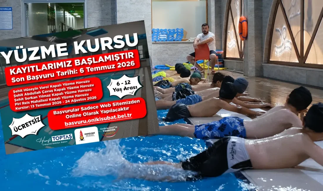 Onikişubat Belediyesi’nin ücretsiz Yaz Yüzme Kursları’na kayıtlar devam ediyor Yüksek memnuniyet oranıyla faaliyet gösteren yüzme havuzları, hem çocukların fiziksel