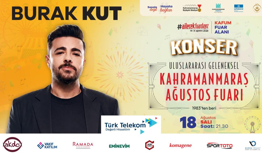 Türk pop müziğinin önemli isimlerinden Kut’un konseri saat 21.30’da başlayacak.
