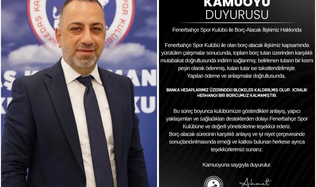 Fenerbahçe ile yapılan görüşmeler sonucunda toplam borç üzerinden indirim sağlanırken,