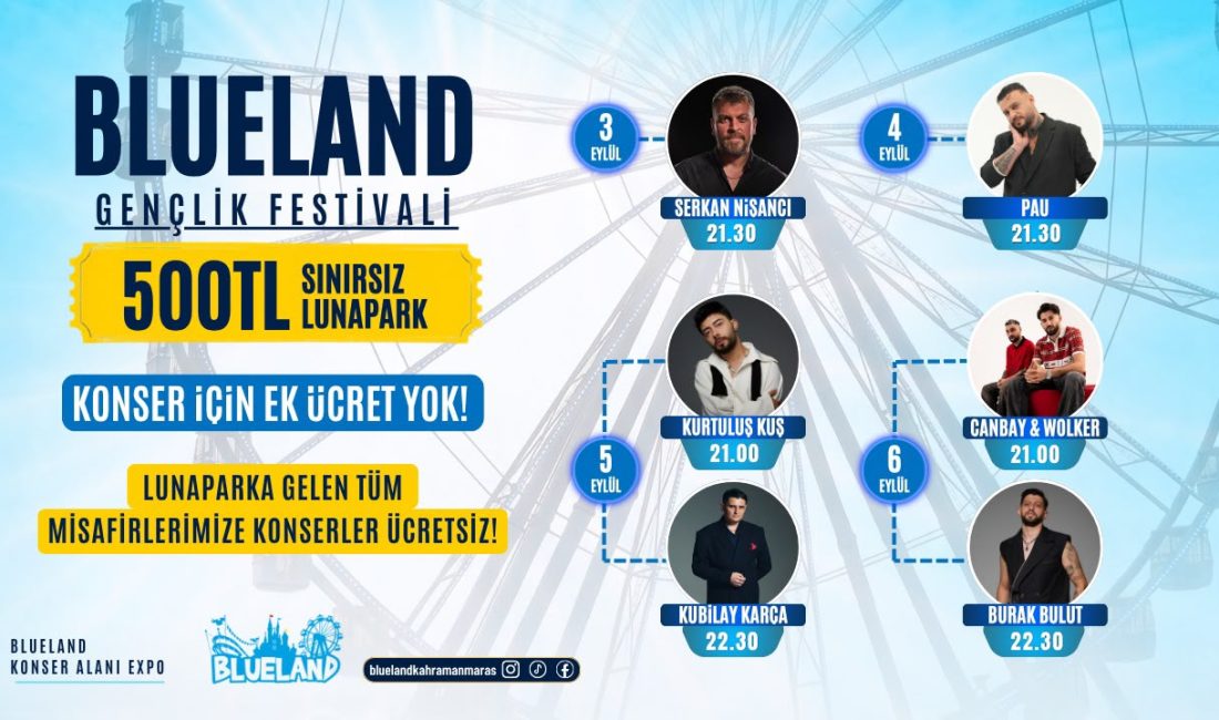 Konser alanına girişler Blueland Lunapark üzerinden gerçekleştirilecek. Kişi başı 500