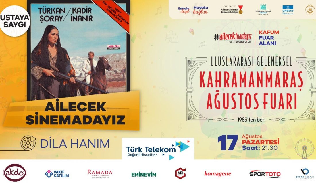 Ağustos Fuarı’nda Pazartesi Günü Önce Yarışma, Sonra Yeşilçam Keyfi Kahramanmaraş Büyükşehir Belediyesinin şehrin sosyal ve kültürel hayatına renk katan