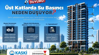 Yüksek katlı binalarda suyun tüm katlara yeterli basınçla ulaşabilmesi için