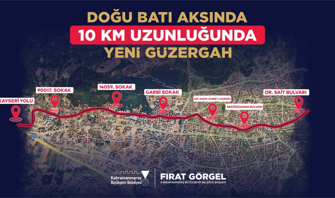 Büyükşehir’den Doğu – Batı Ulaşımına Alternatif Yol Kahramanmaraş Büyükşehir Belediyesi, şehrin ulaşım altyapısını modernize etmek ve artan