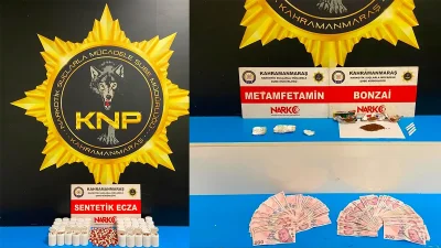 Kahramanmaraş'ta Narkotik Suçlarla Mücadele Şube Müdürlüğü ekiplerinin farklı tarihlerde gerçekleştirdiği