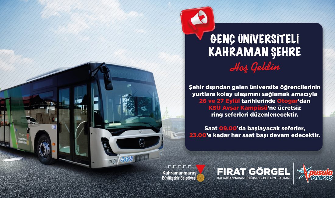 Kahramanmaraş Büyükşehir Belediyesi, genç dostu Başkan Fırat Görgel öncülüğünde gençlere