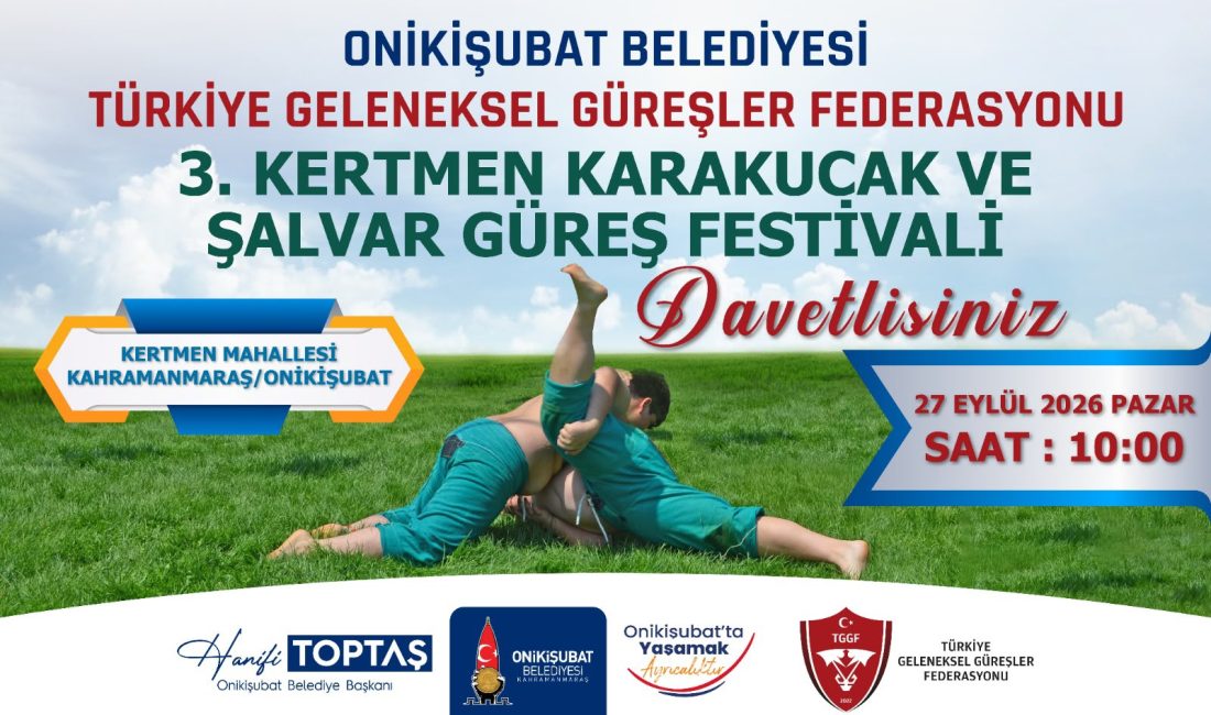 Türk güreşinin nabzı bu yıl da Onikişubat Belediyesi imzasıyla Kertmen’de atacak Geçtiğimiz yıl Onikişubat Belediyesi ve Türkiye Geleneksel Güreşler Federasyonu iş