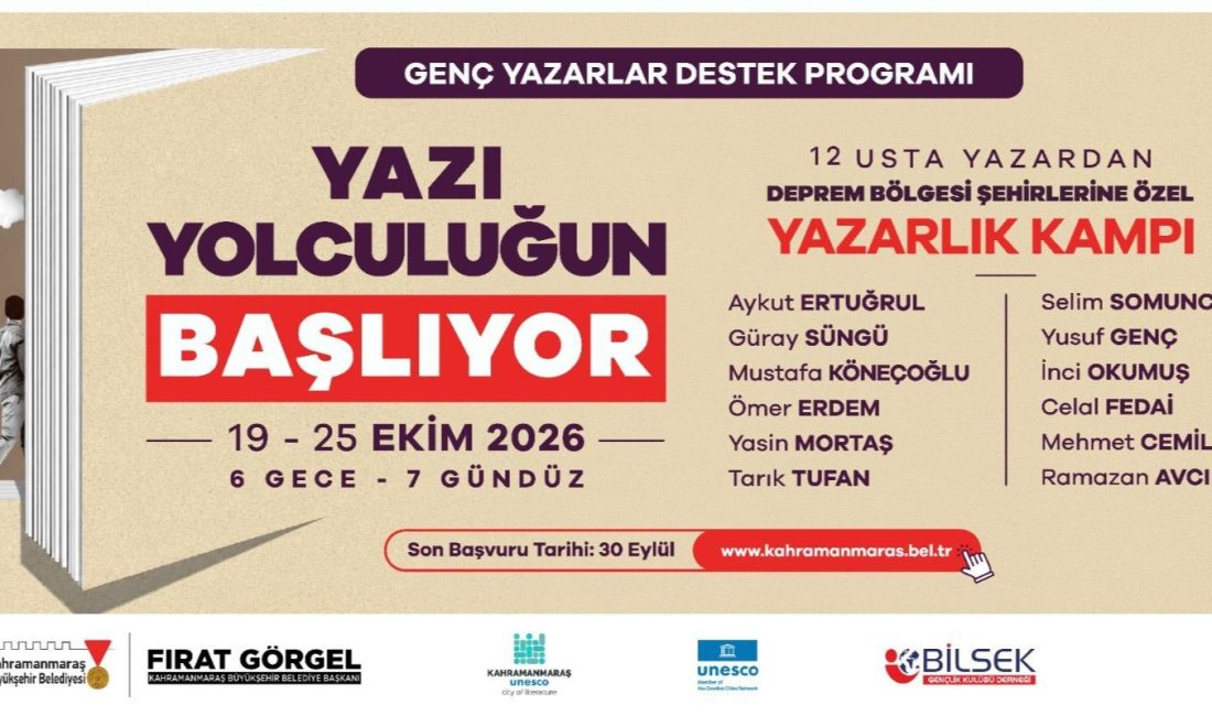 Genç Yazarlar Destek Programı” çerçevesinde, deprem bölgesindeki şehirler için özel