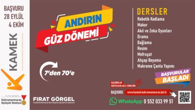KAMEK çatısı altında Elbistan’da 7 – 29 yaş aralığındaki çocuk