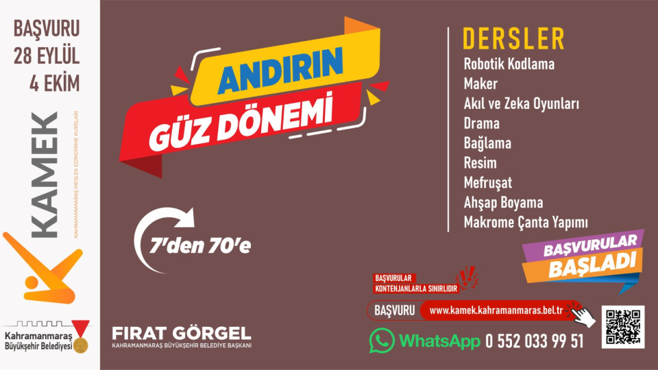 KAMEK çatısı altında Elbistan’da 7 – 29 yaş aralığındaki çocuk