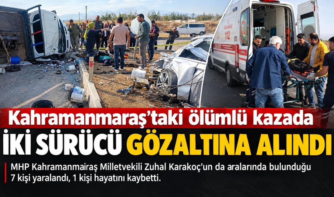 Dün meydana gelen kazada, otomobil ile kamyonetin çarpışması sonucu aralarında