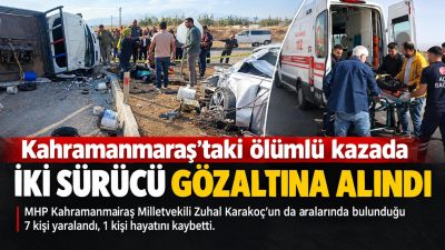 Dün meydana gelen kazada, otomobil ile kamyonetin çarpışması sonucu aralarında
