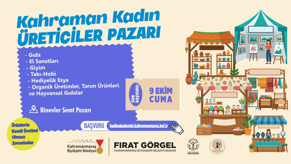 Büyükşehir’den Kadın Emeğine Güçlü Destek; Kahraman Kadın Üreticiler Pazarı Kuruluyor Kadınların üretim gücünü desteklemek, el emeği ve yerel ürünlerini daha